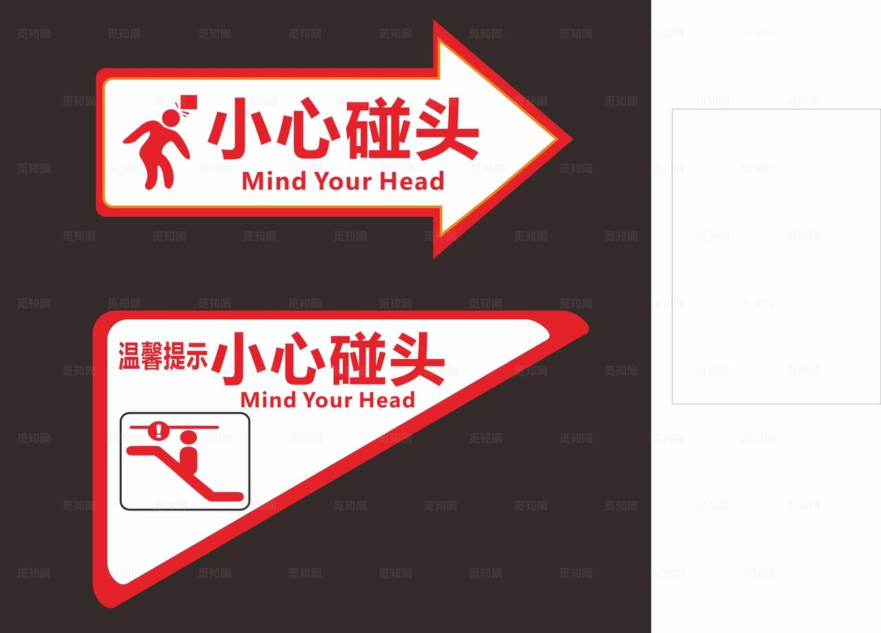 小心碰头 温馨提示图片