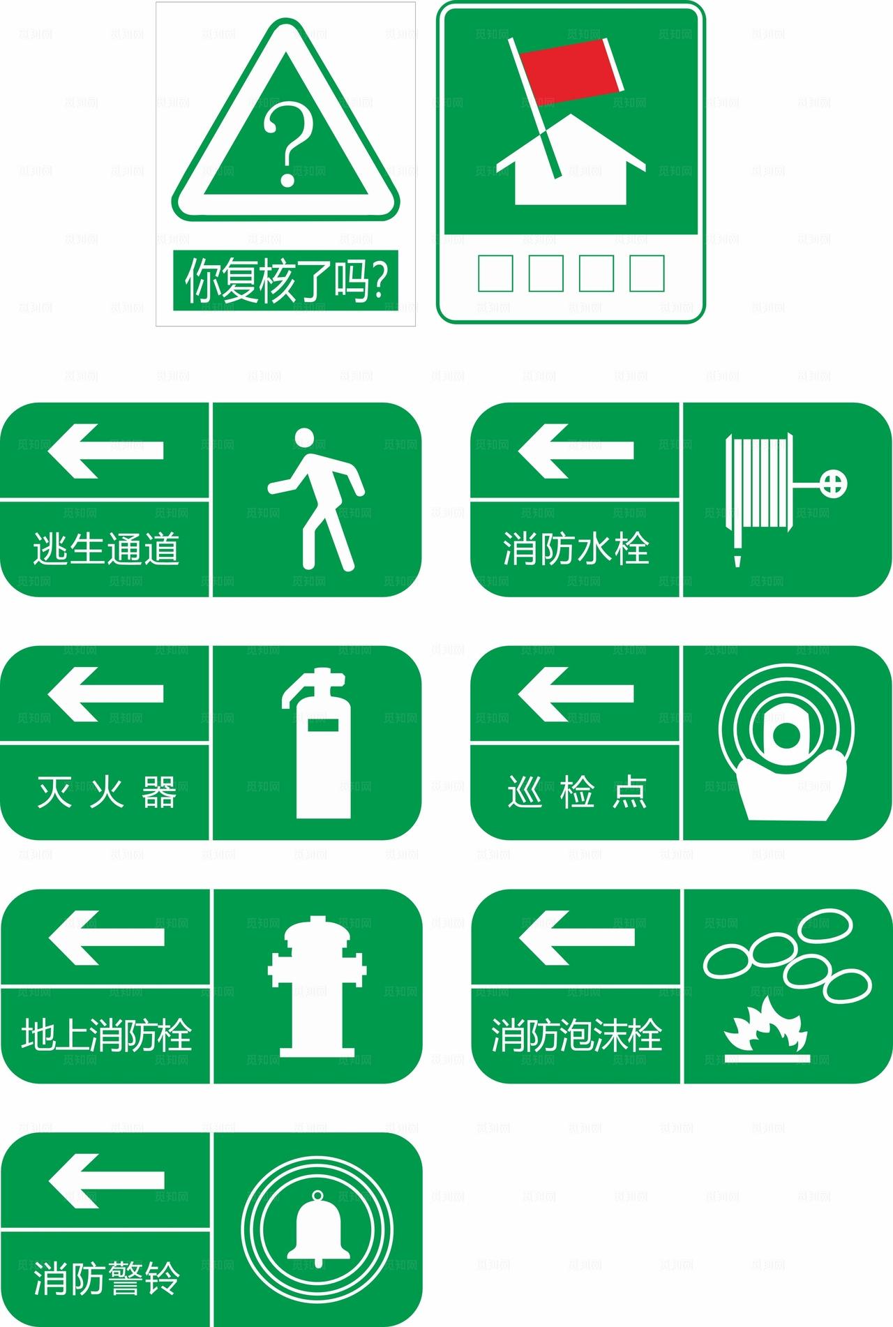 逃生消防安全标志图片
