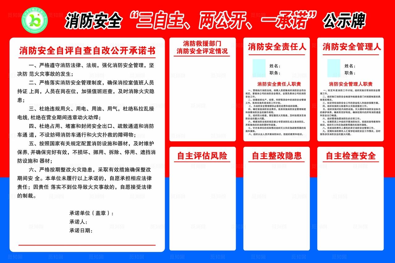 消防安全三自主两公开图片