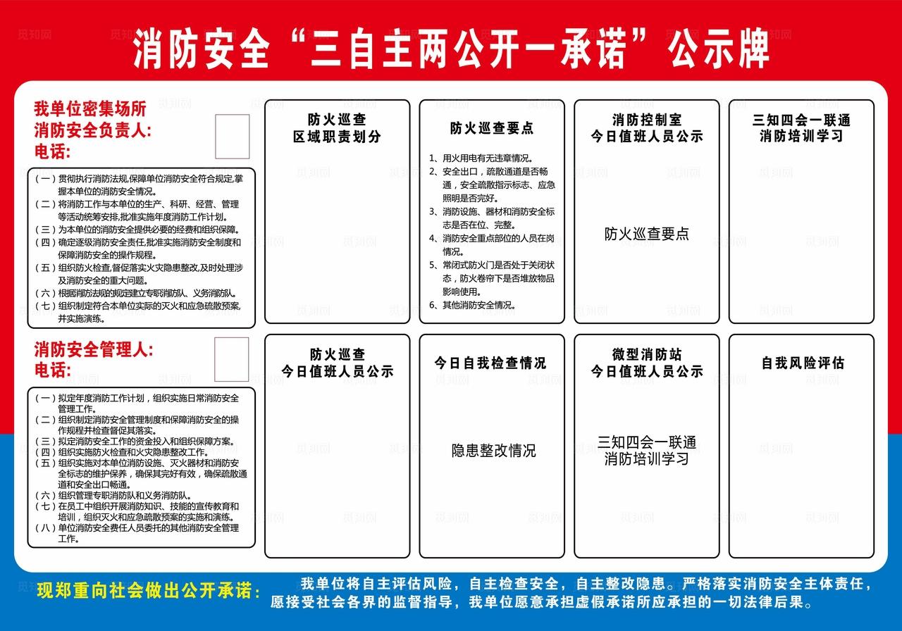 消防安全公示牌图片