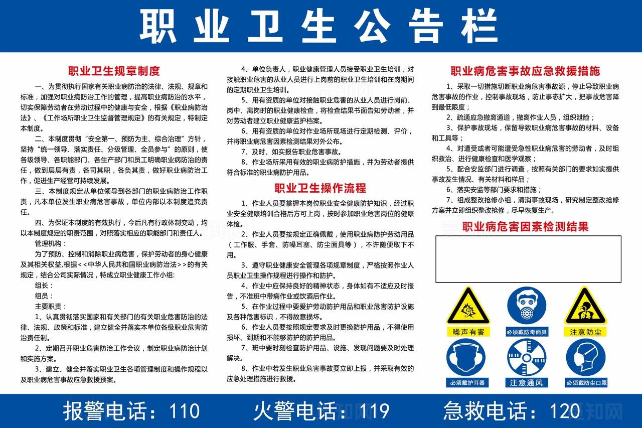 职业卫生公告栏图片