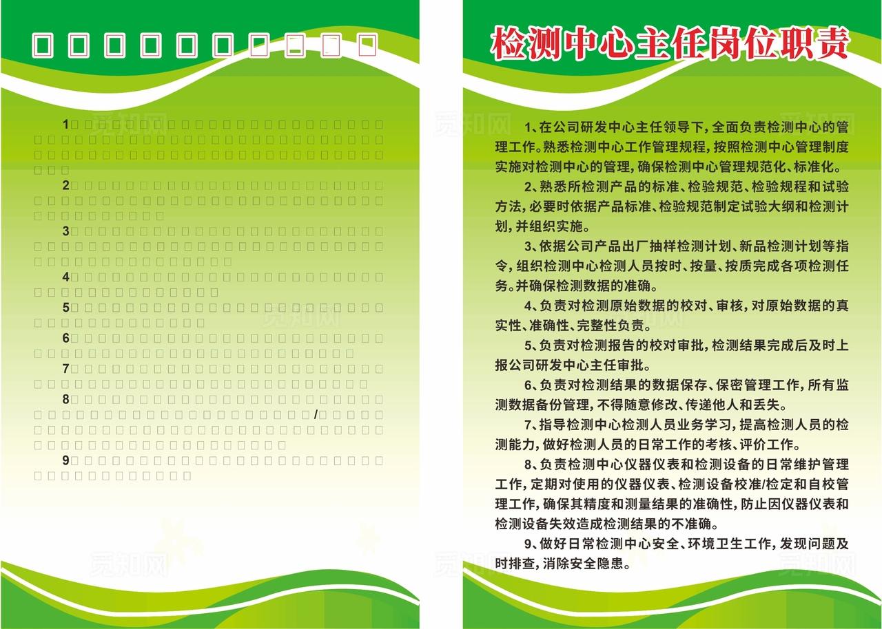 检测中心主任岗位职责图片