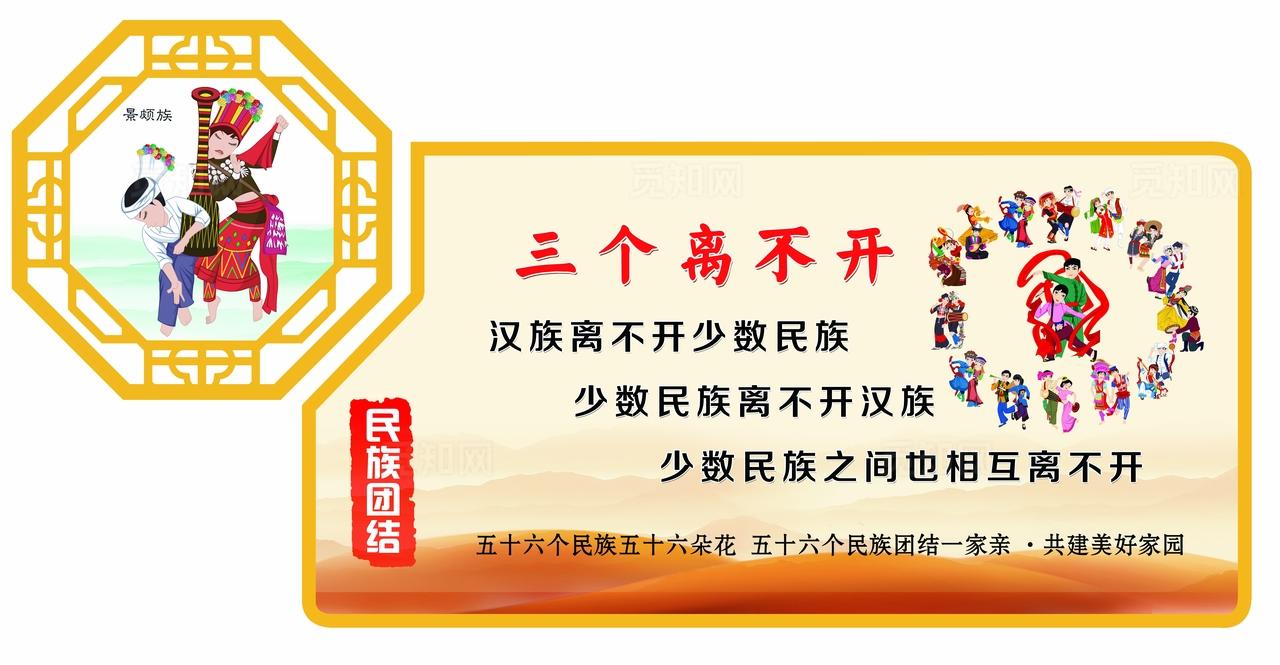 民族团结异形文化墙设计图片