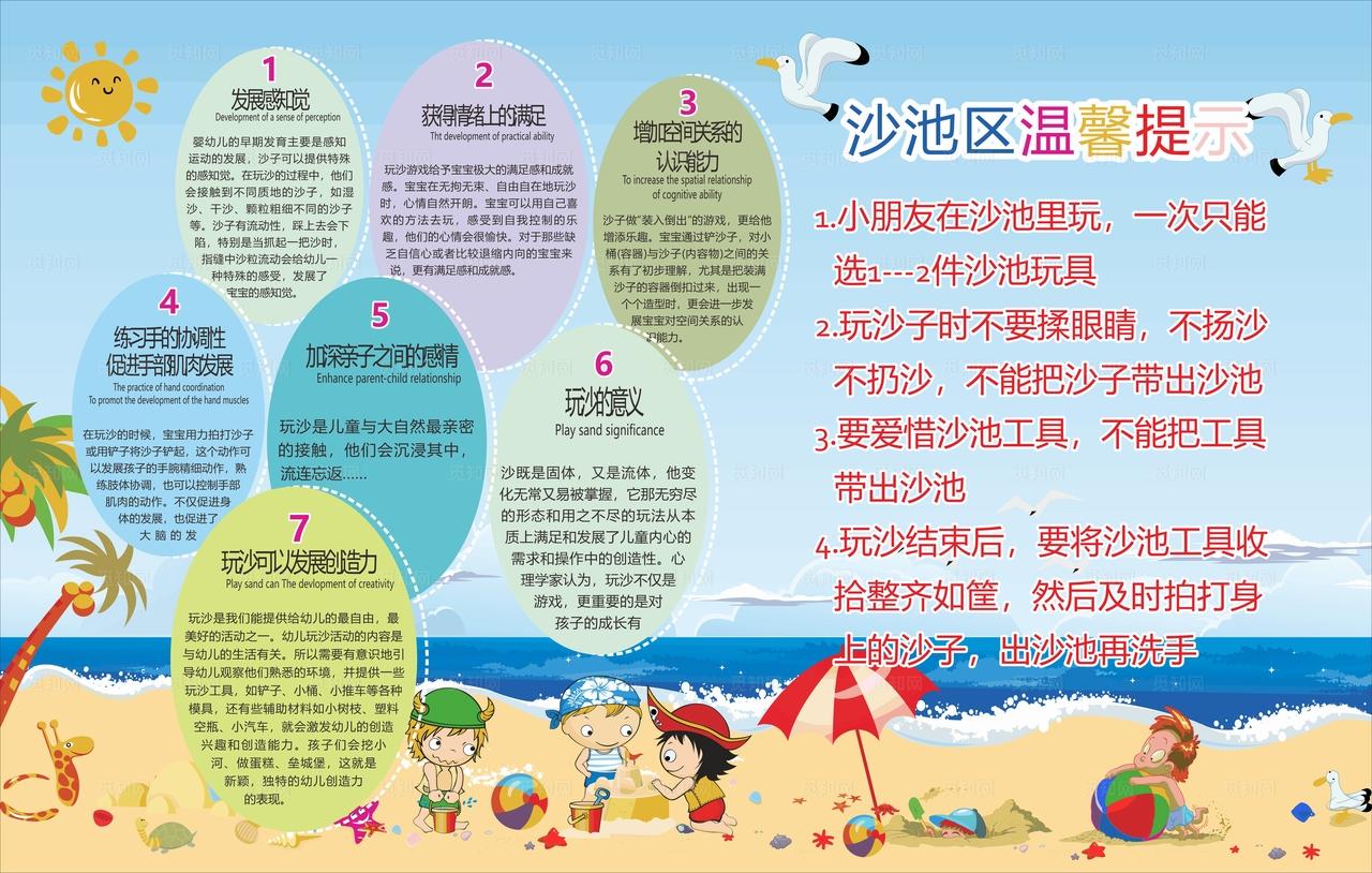 幼儿园沙池区温馨提示图片