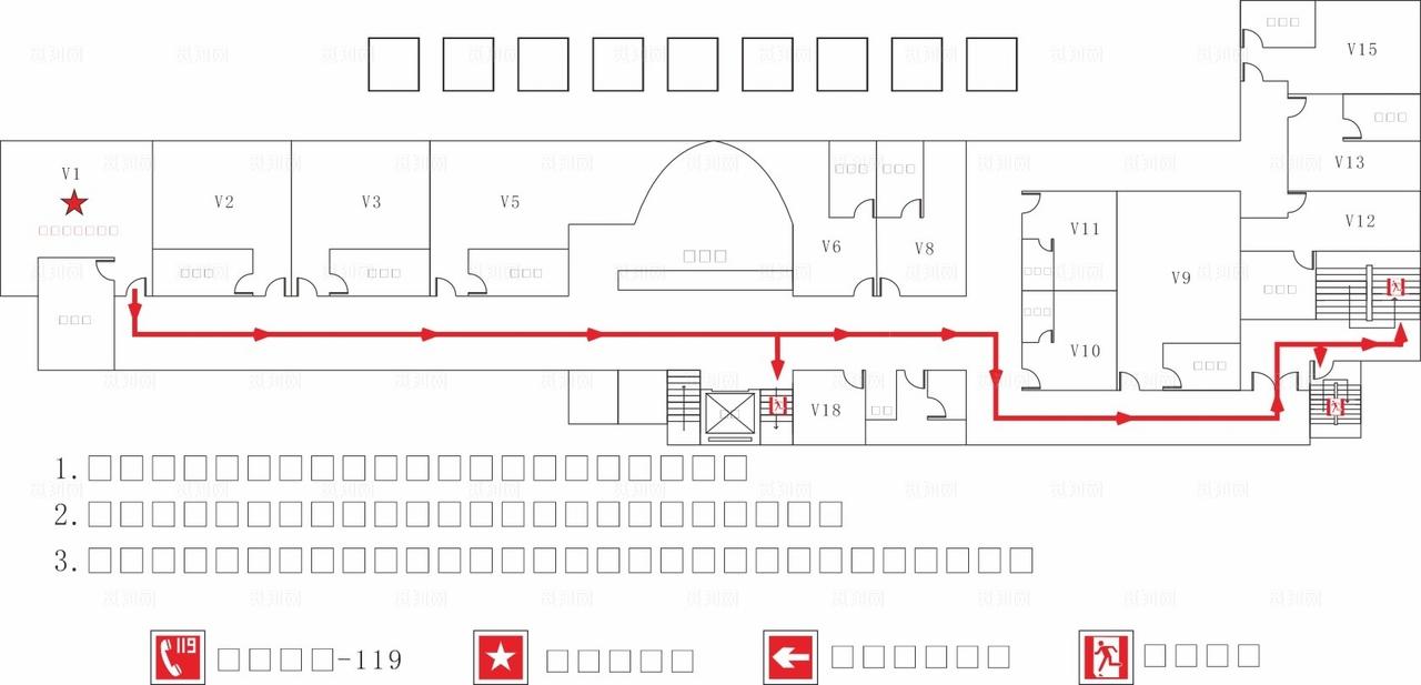 酒店消防通道疏散图图片