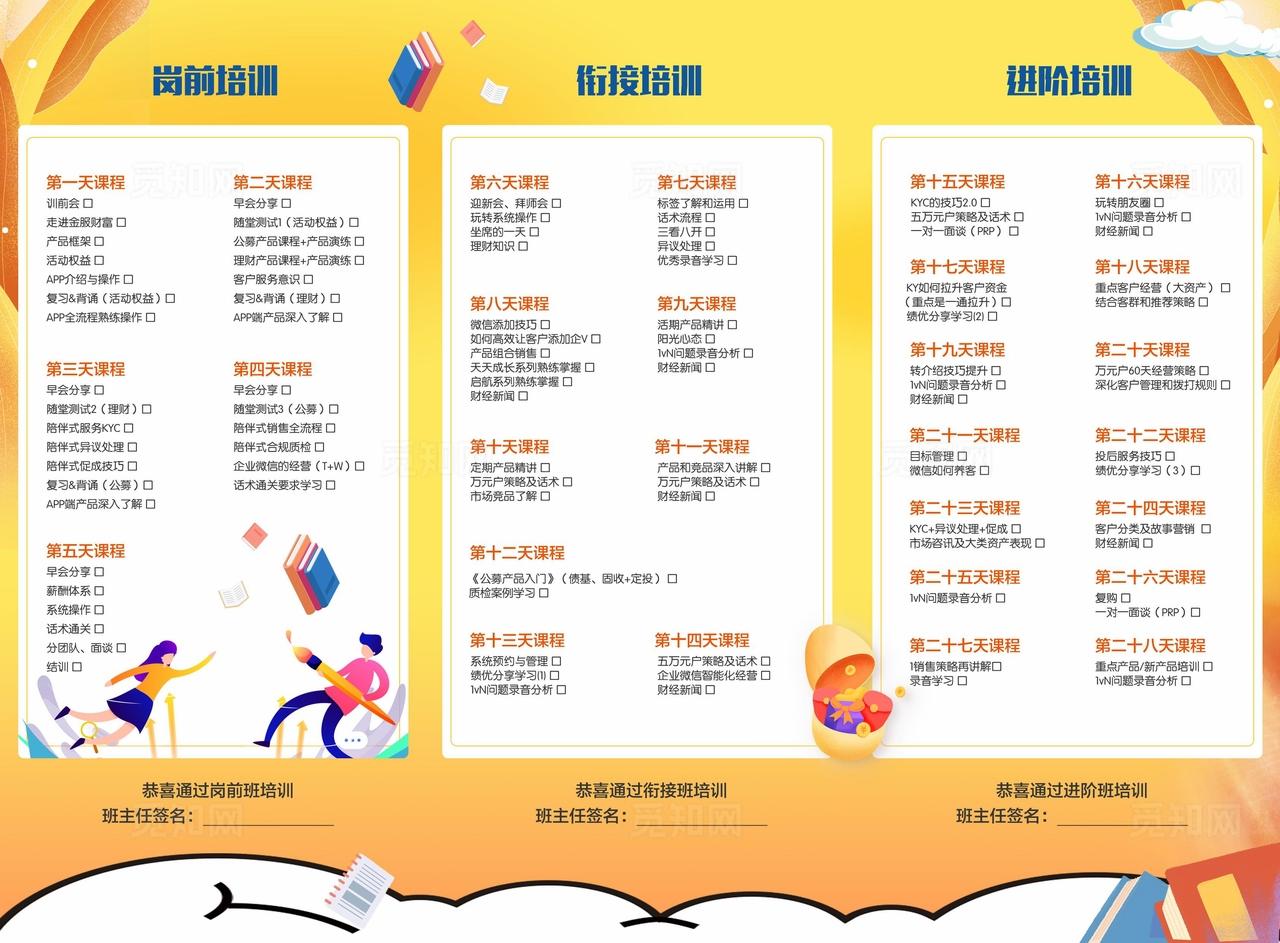 卡通金融三折页设计图片