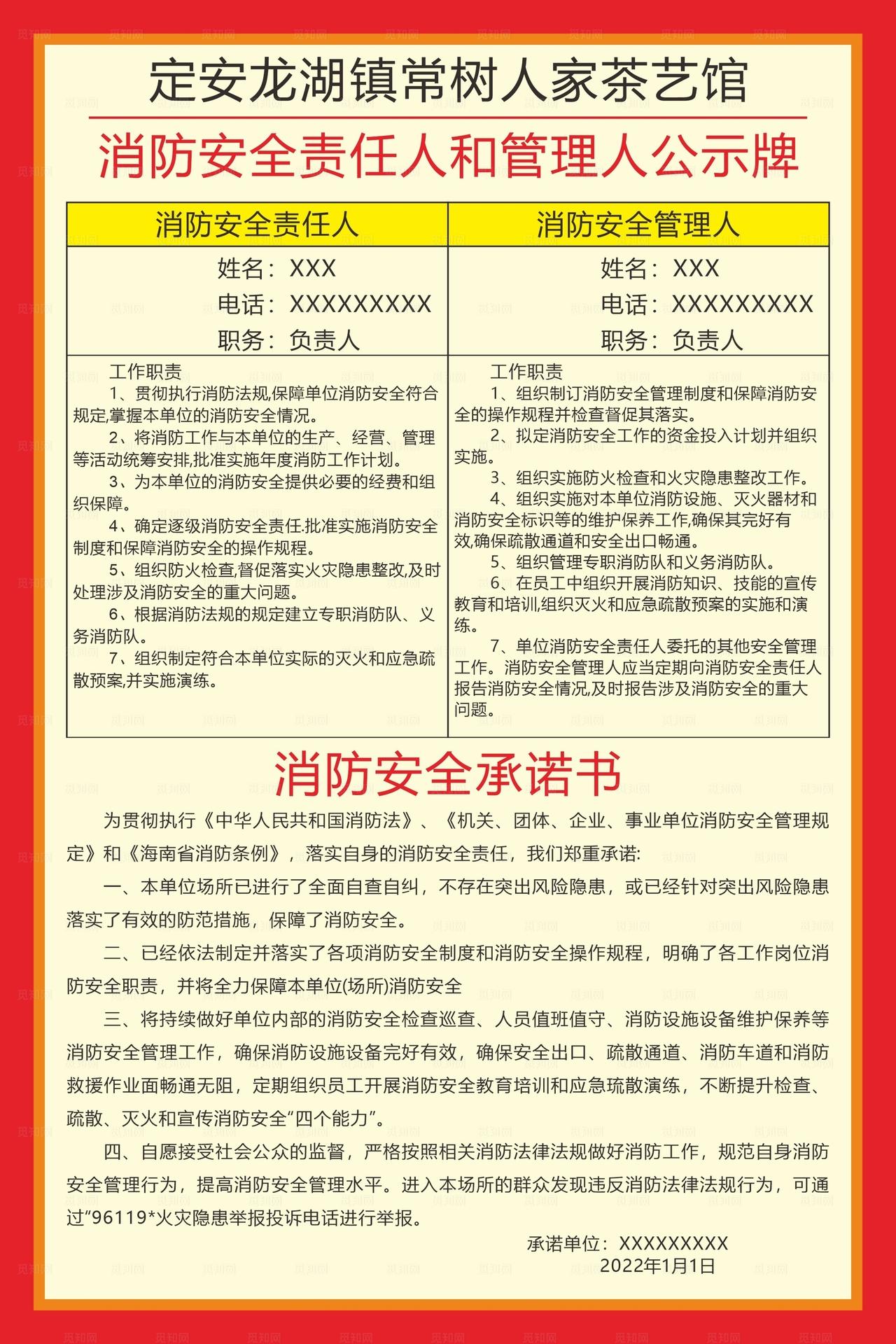 消防安全公示牌图片