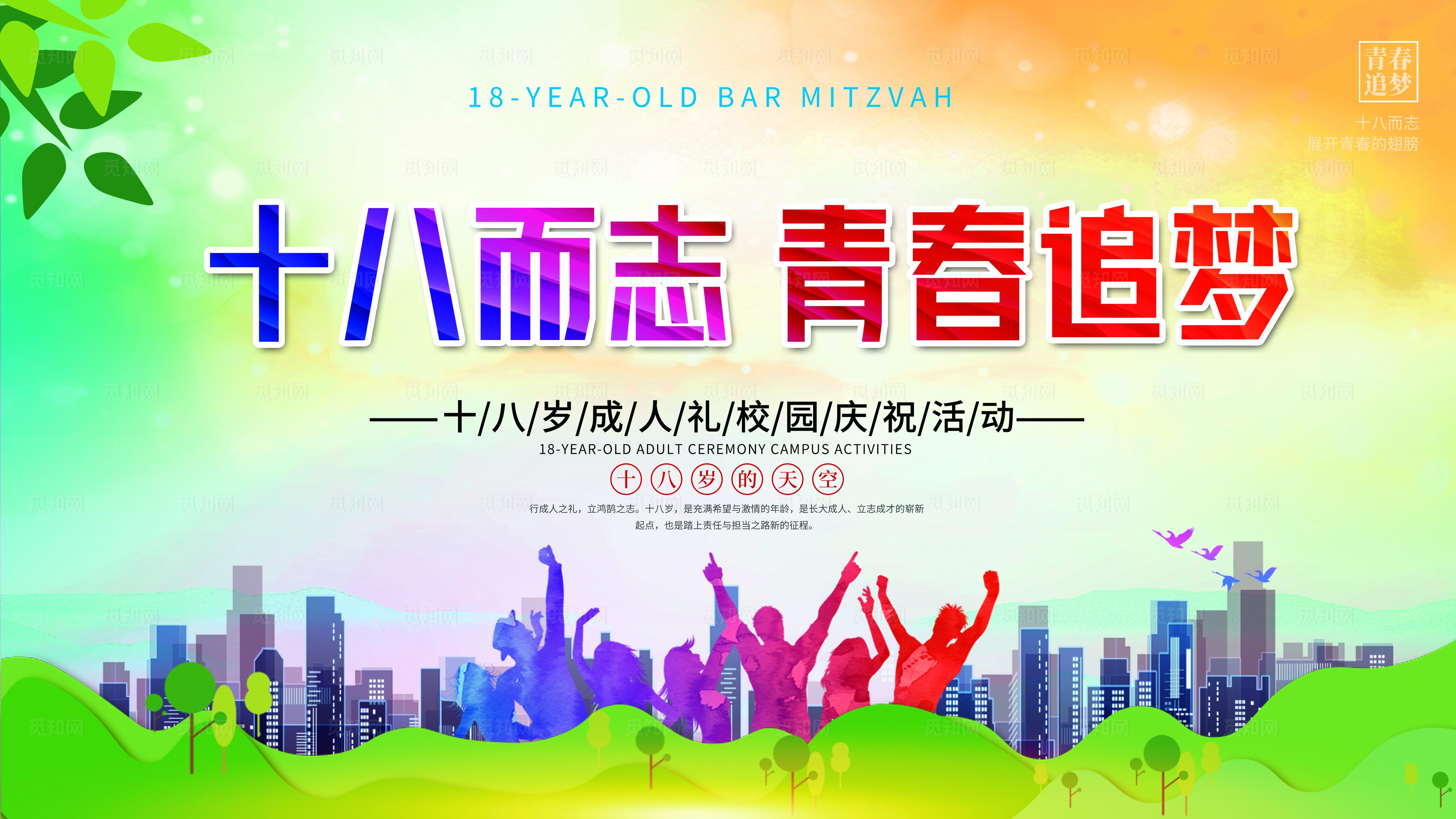 十八岁成人礼校园庆祝活动背景图片