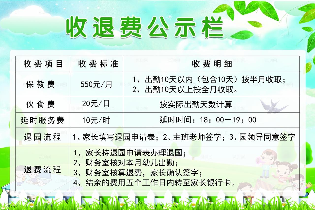 收退费公示栏图片