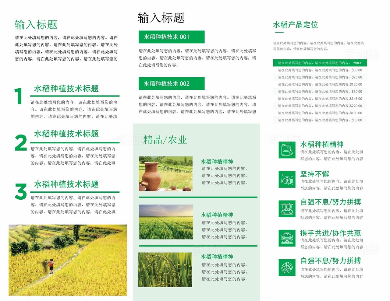 农业三折页图片