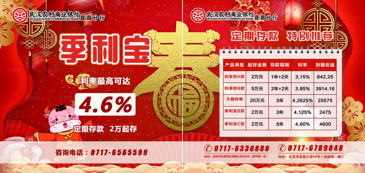 银行春节电梯横秀海报图片