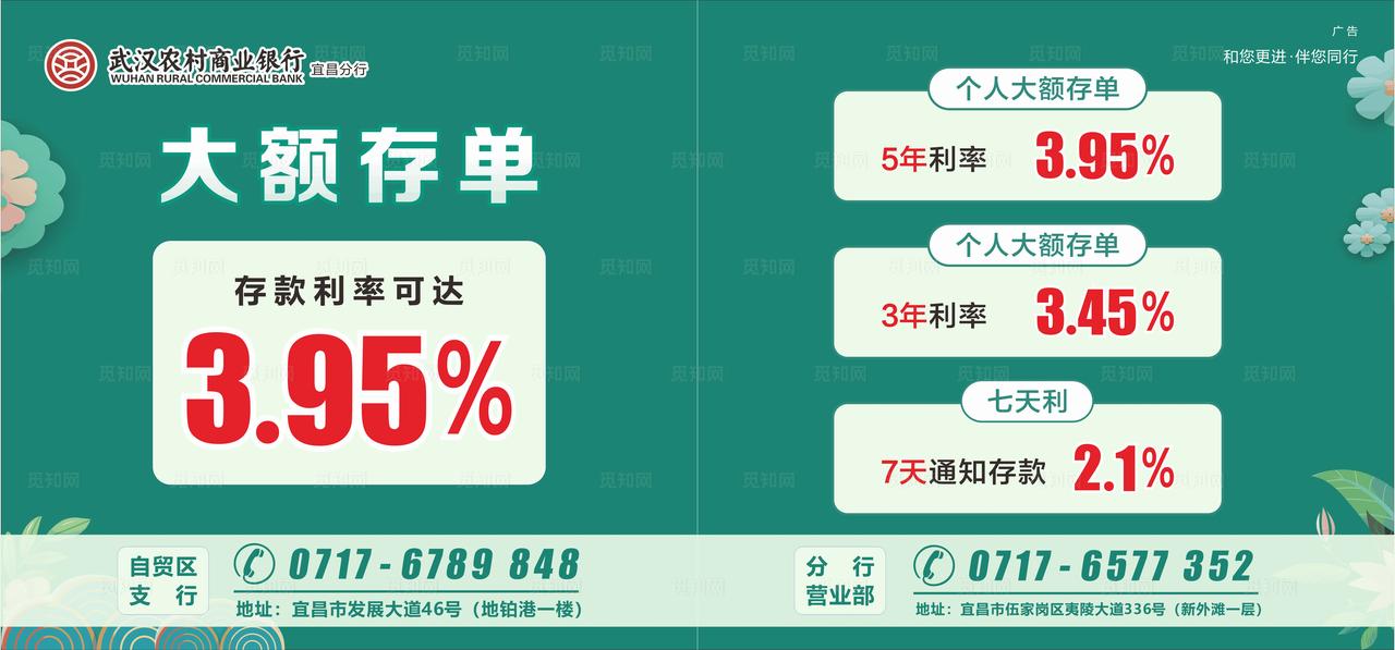 银行大额存单电梯横秀海报图片