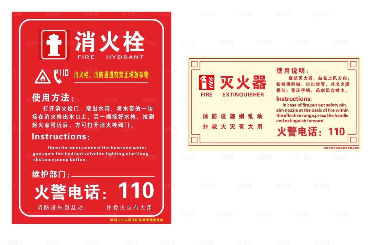 消防栓标识和灭火器标识图片