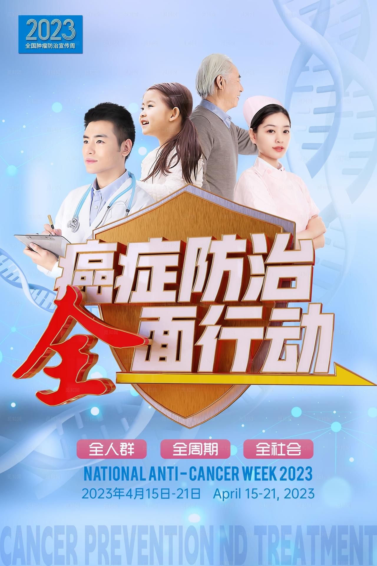 2023全国肿瘤防治宣传周海报图片