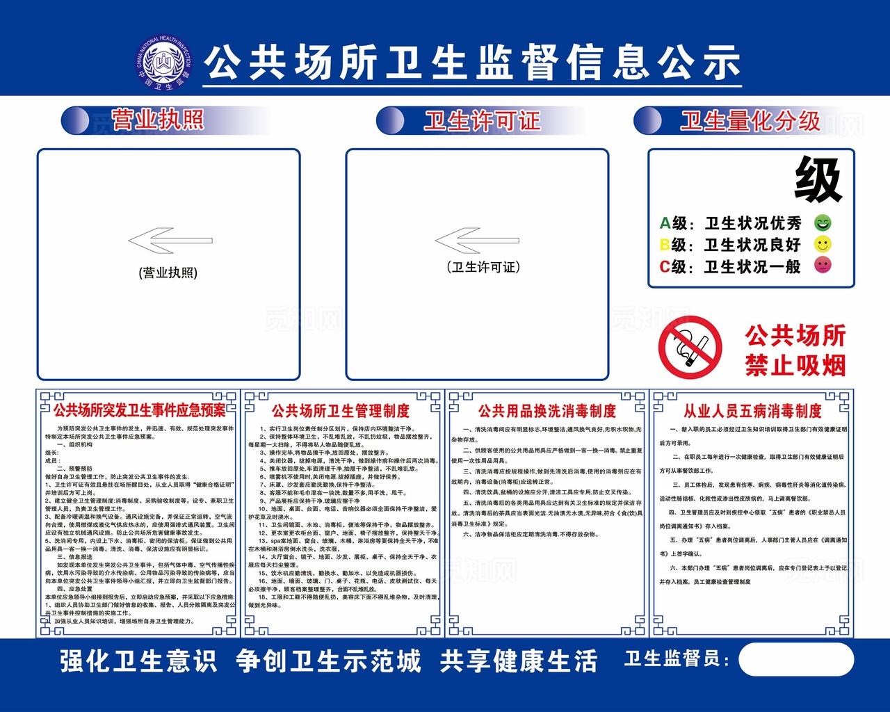 公共场所卫生监督信息公示图片