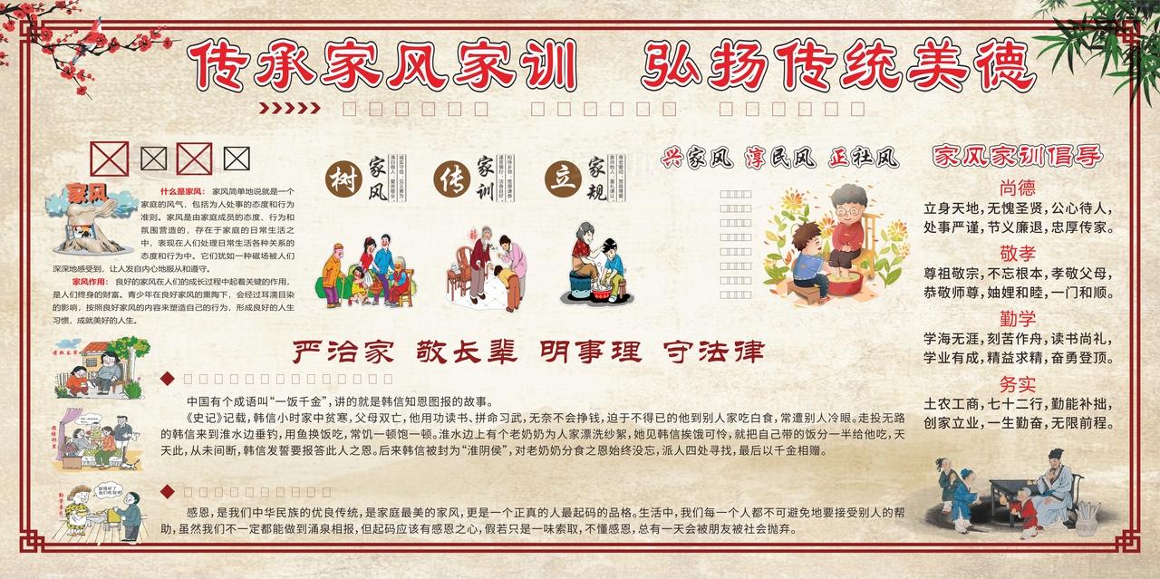 家风家训家教  廉洁家庭宣传图片