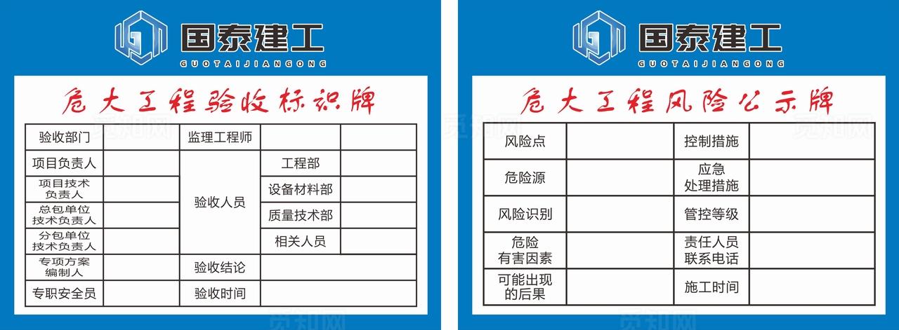 危大工程验收标识牌 公示牌图片