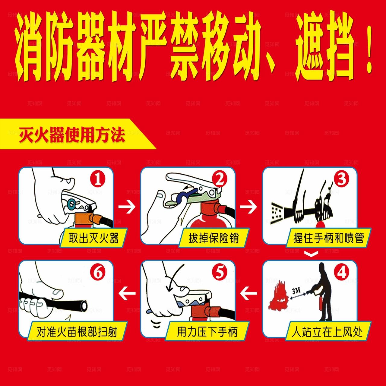 消防器材严禁移动 遮挡图片