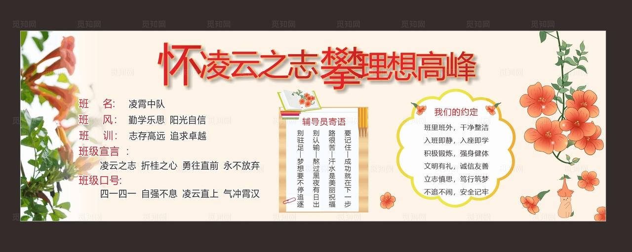 班级文化展板 图片