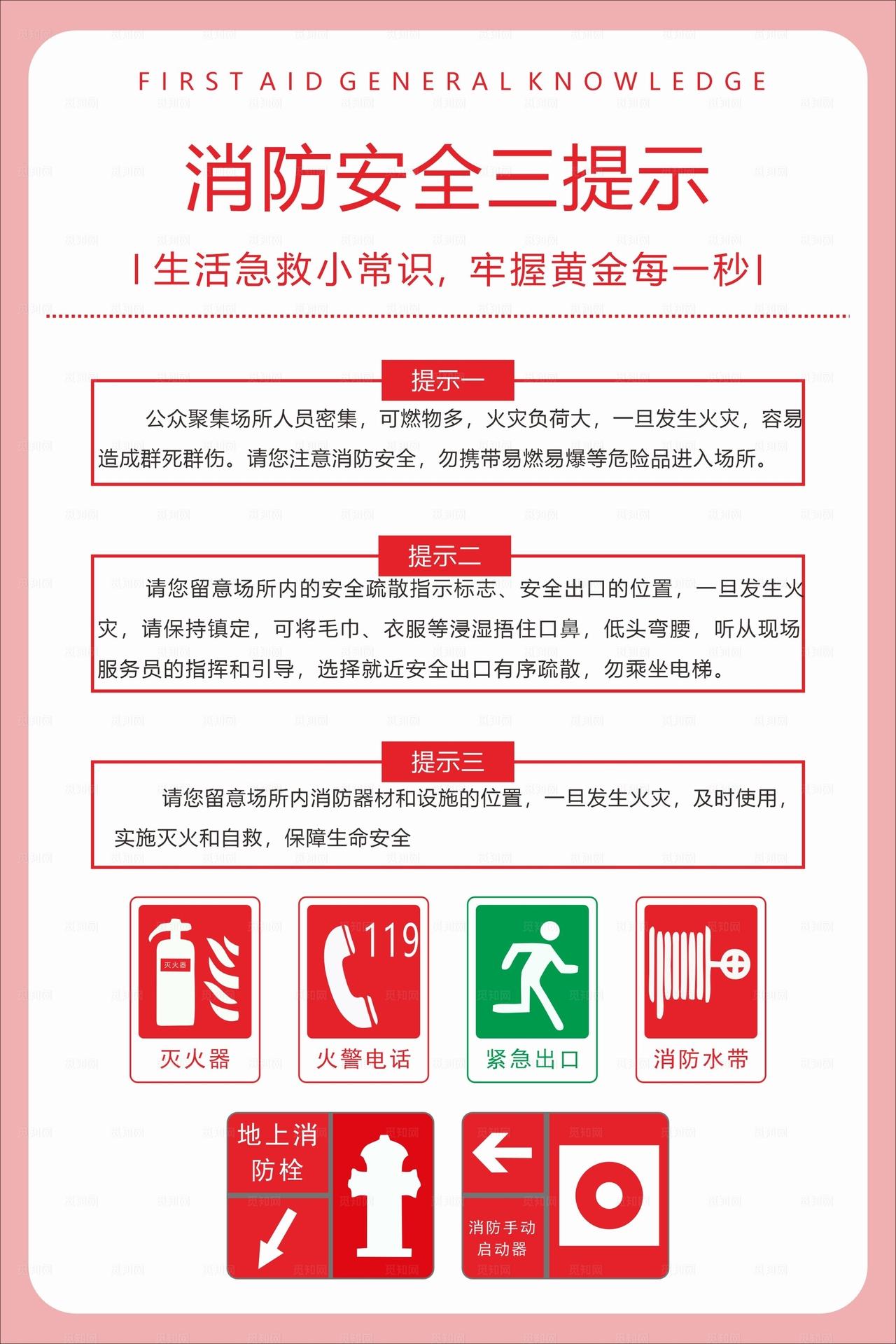 消防安全三提示图片