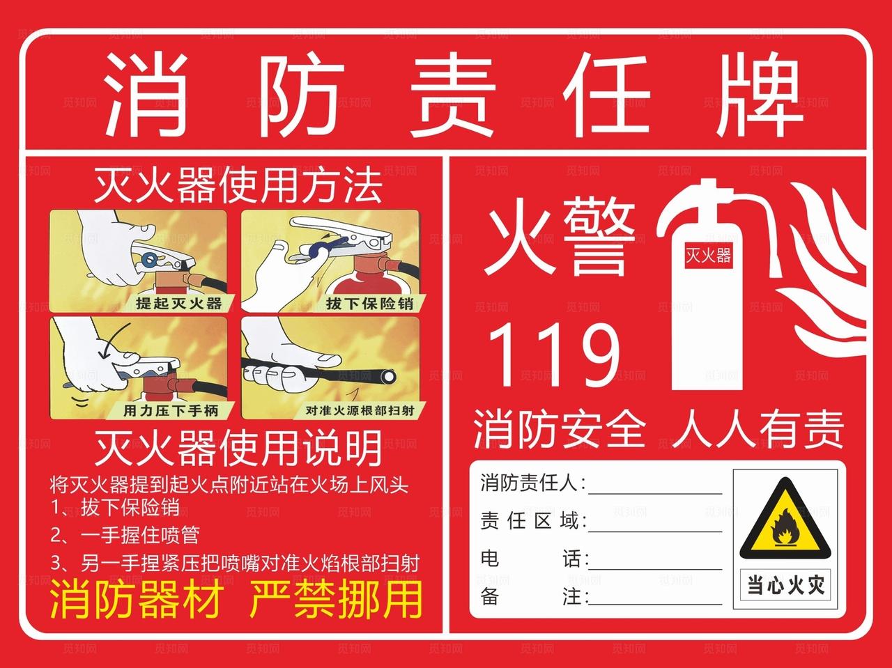 消防责任牌图片