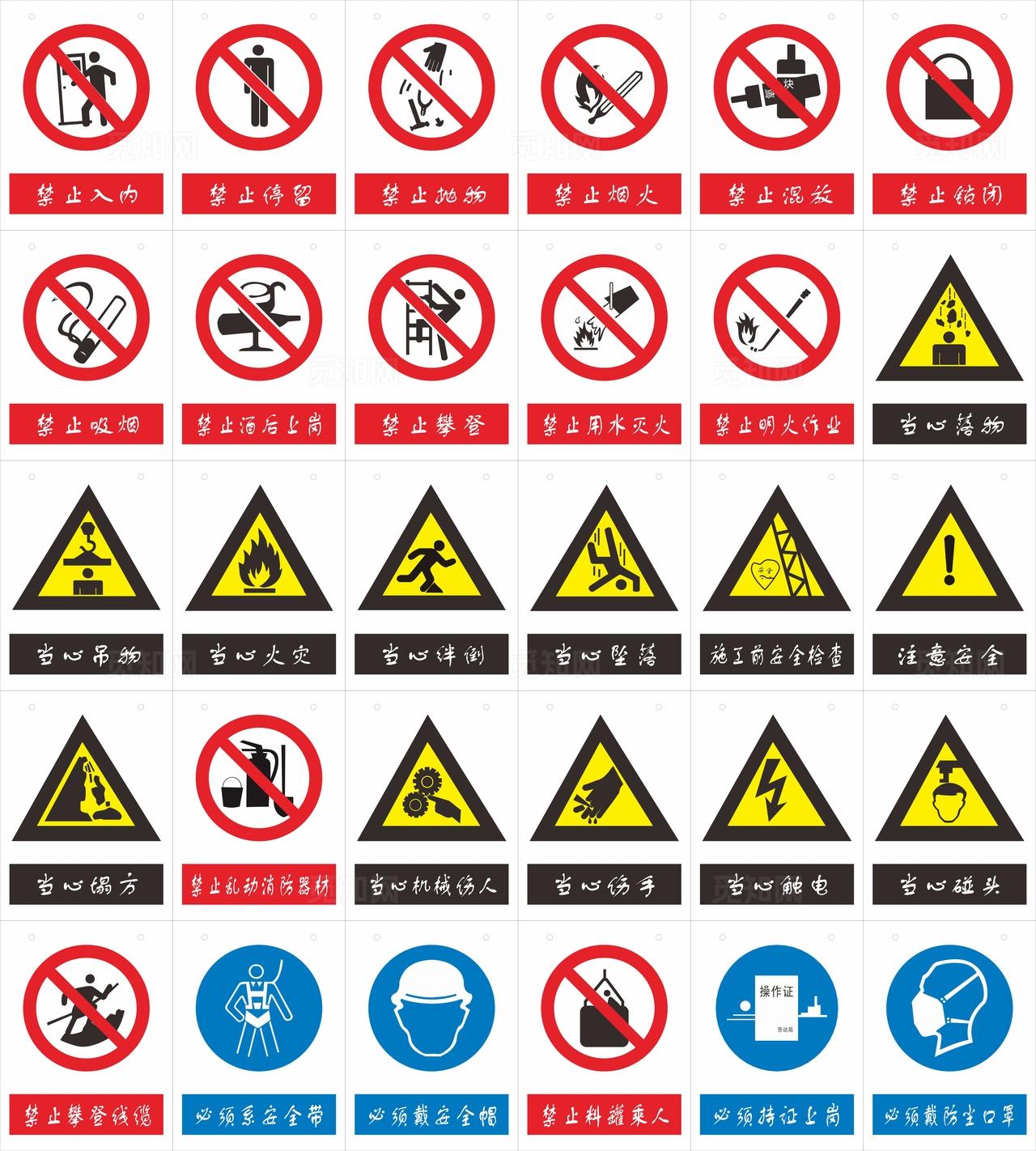 安全警示禁止标识牌图片