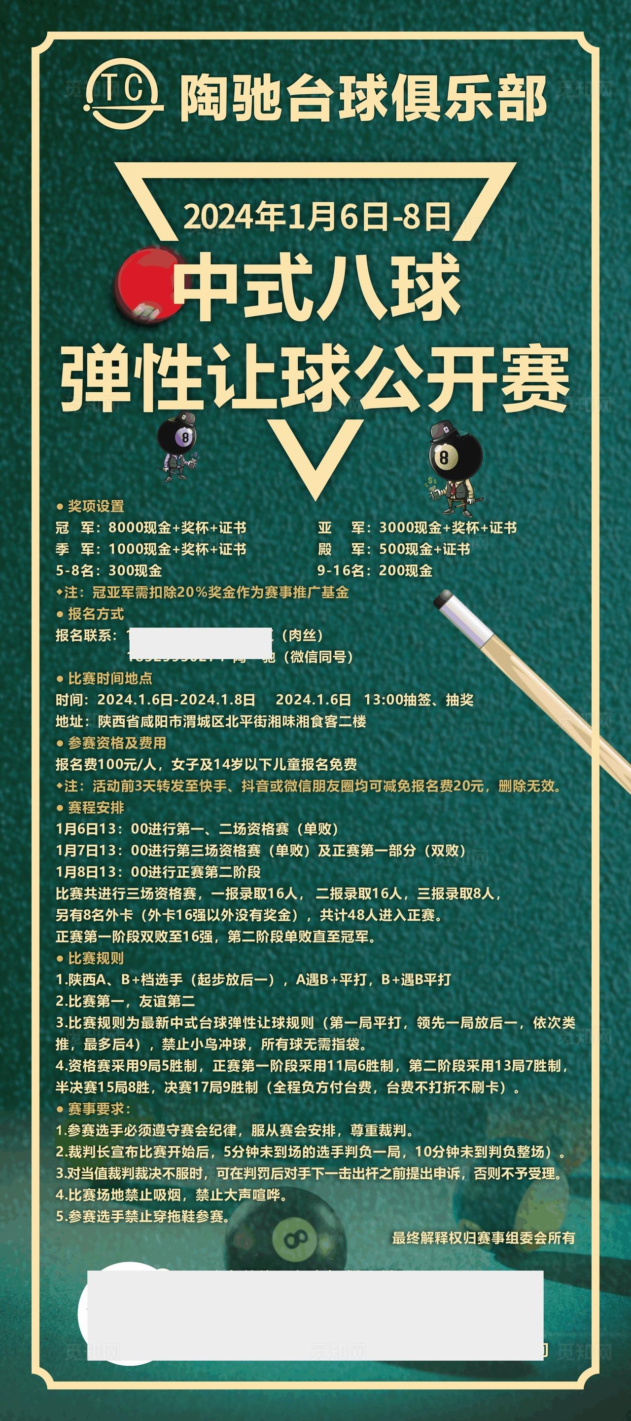 中式八球台球弹性让球公开赛展架图片