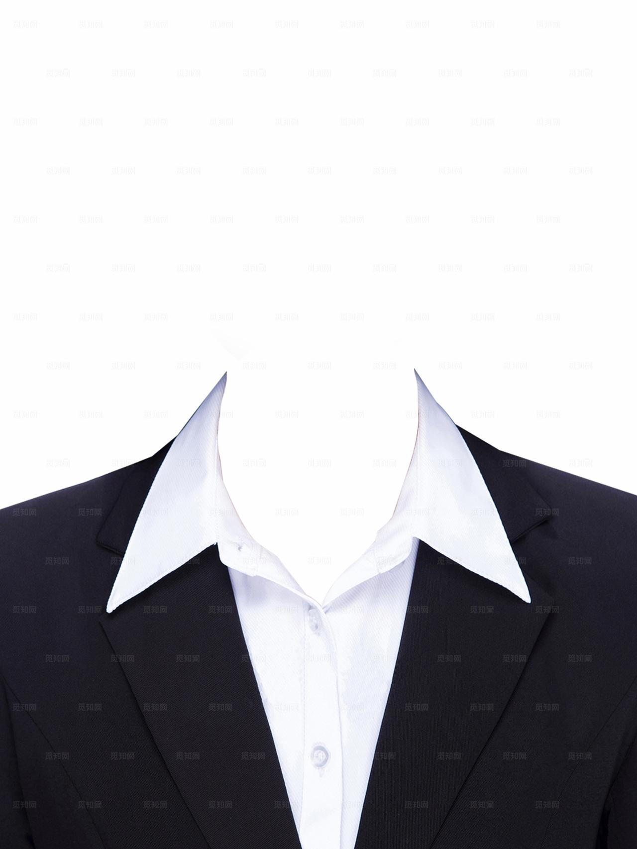 女士西装证件照模板图片