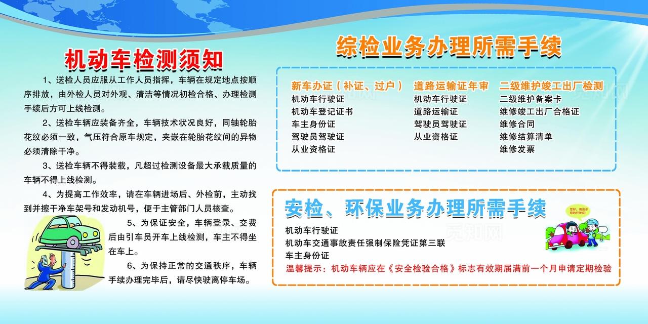机动车检测须知图片