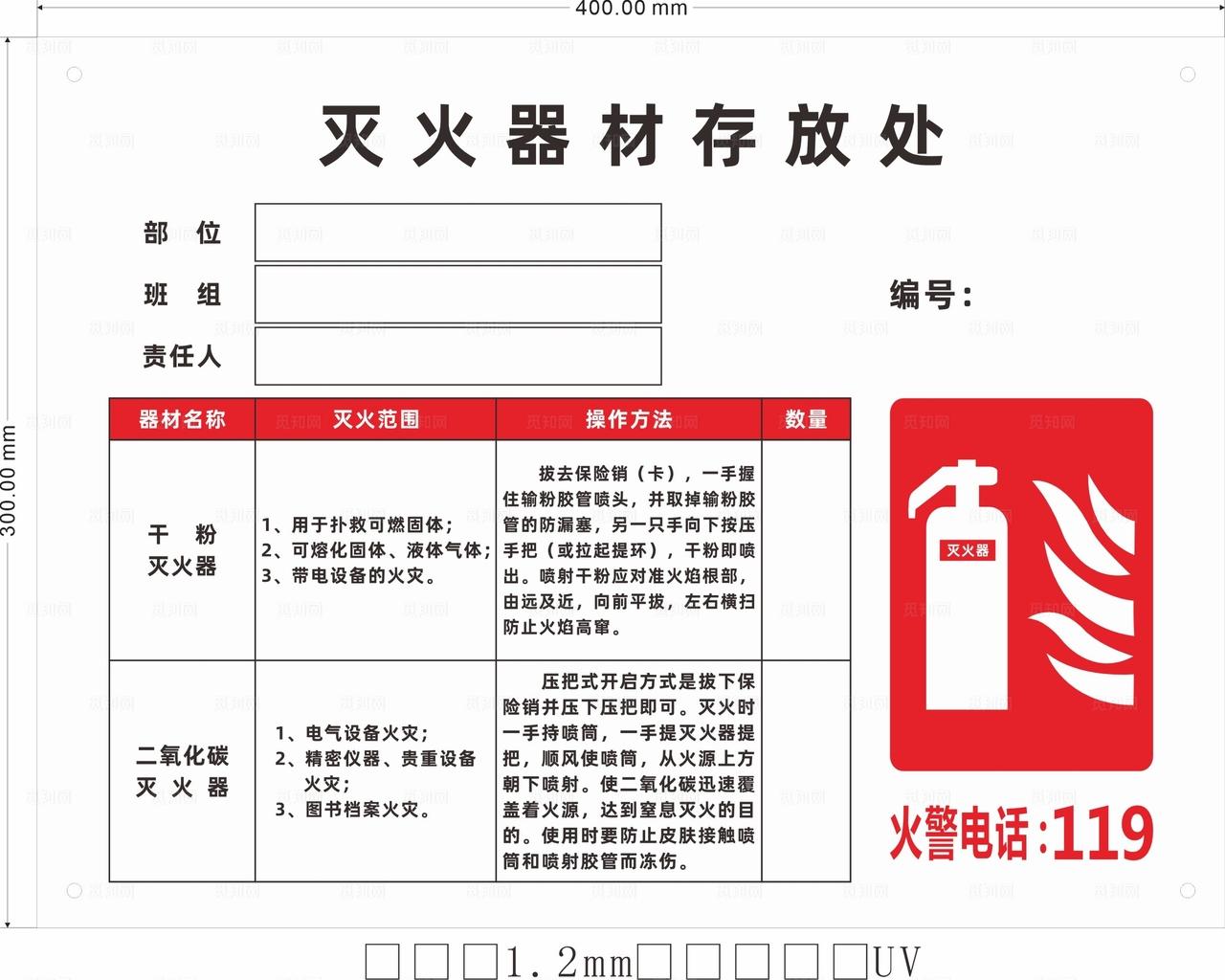 灭火器标识图片