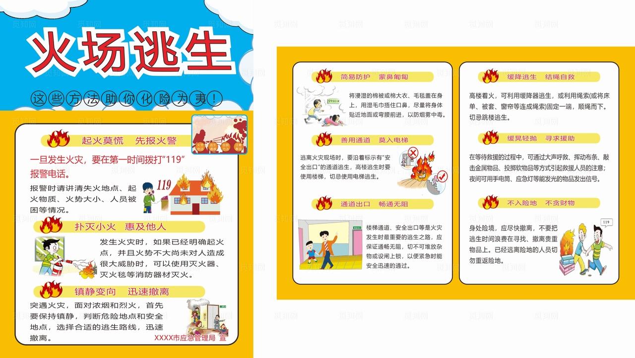 火场逃生 宣传单图片
