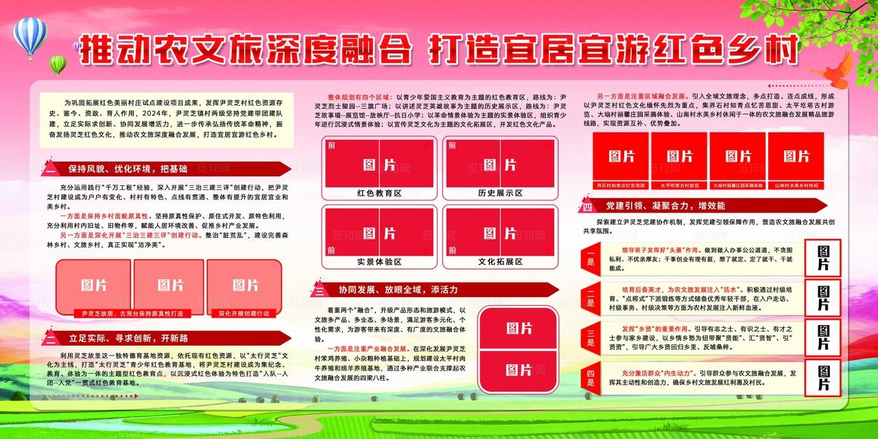 打造红色乡村展板图片