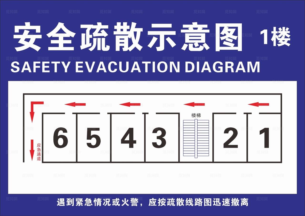 消防疏散图图片
