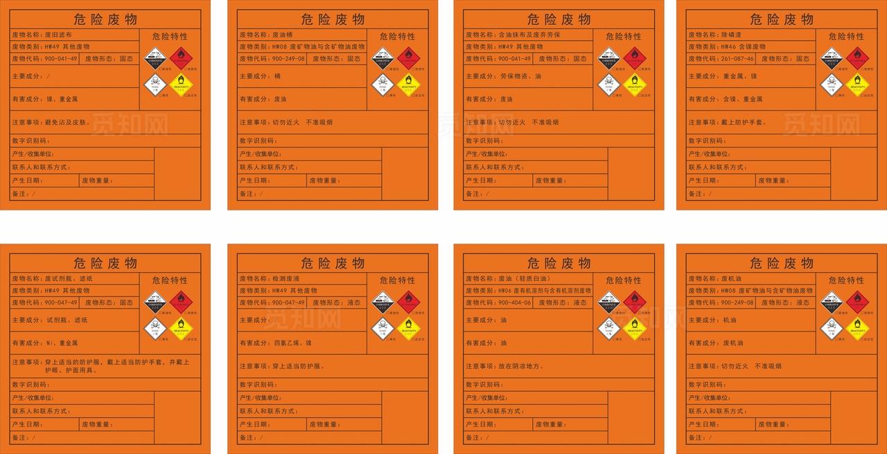 危险废物标签图片