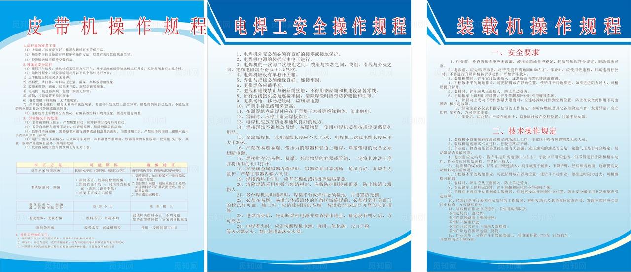 皮带机电焊机装载机车间操作规程图片