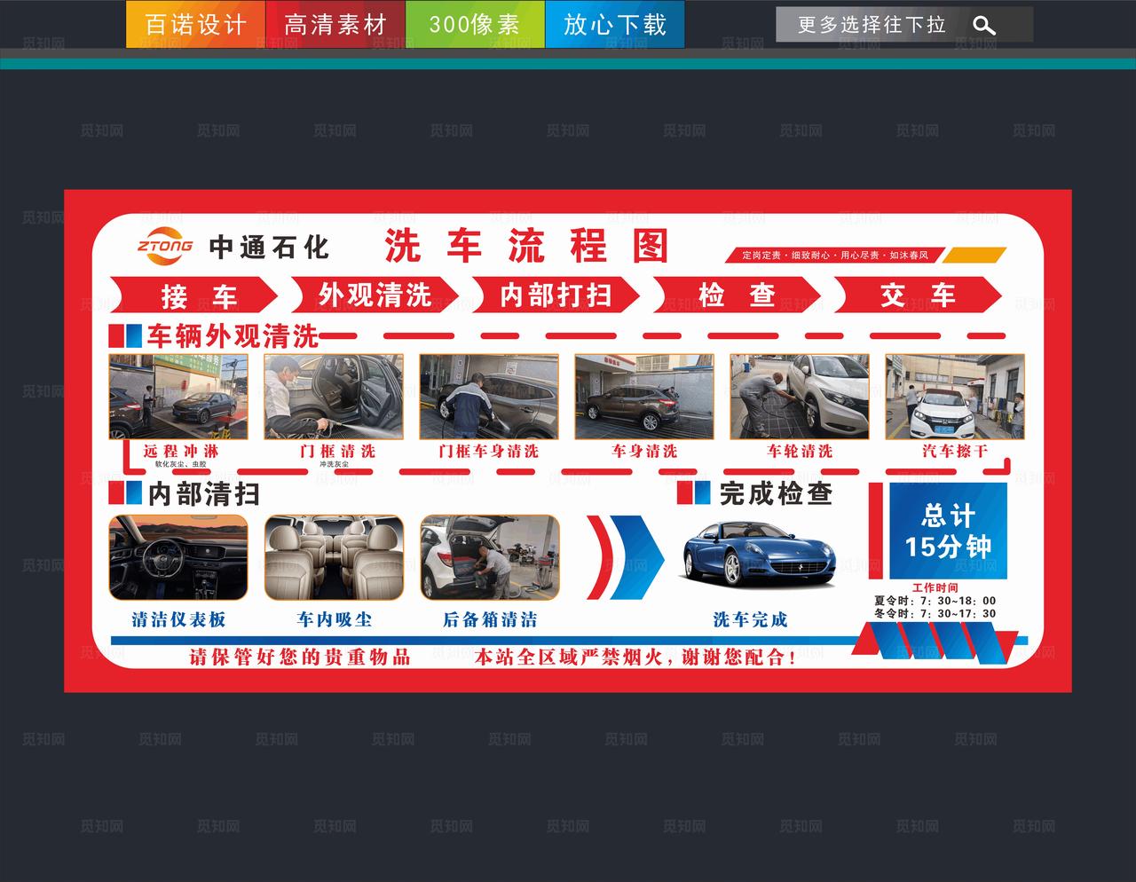 洗车流程图图片