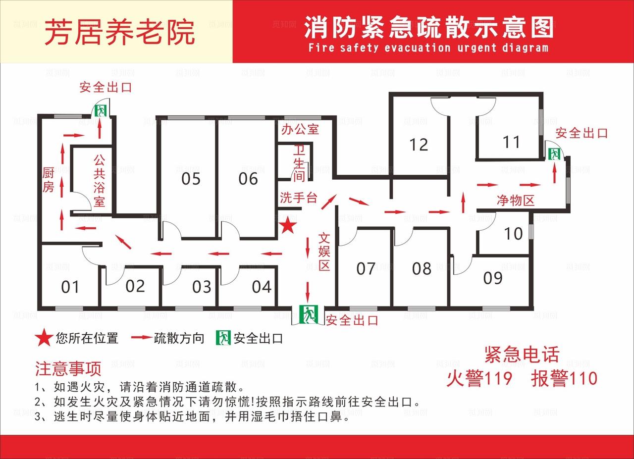 消防紧急疏散图图片
