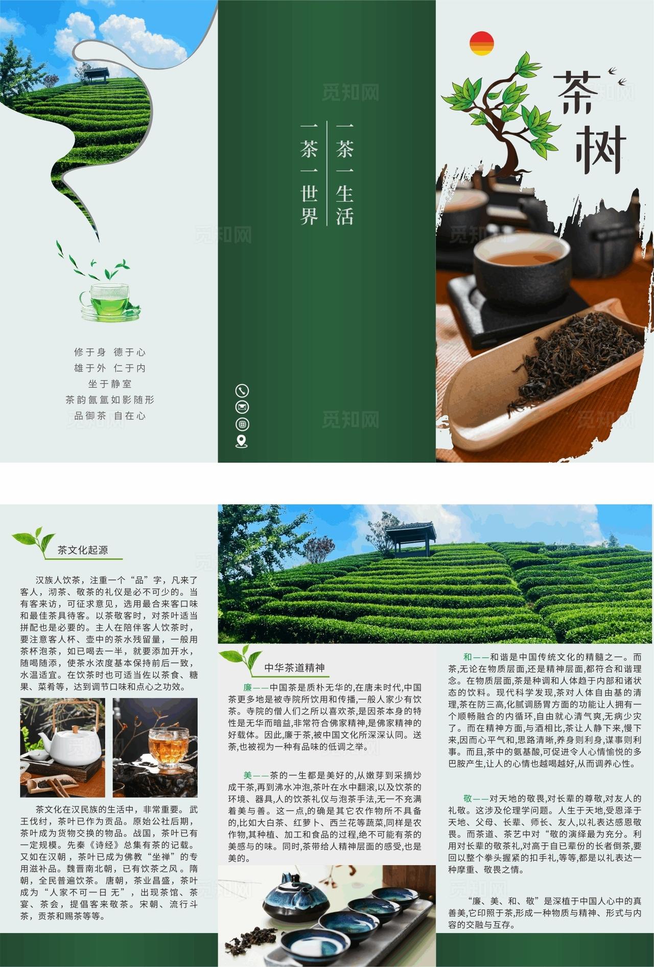 茶文化三折页图片