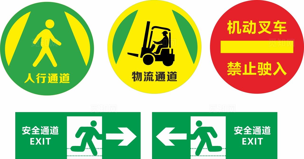 人行通道物流通道安全通道标识图片