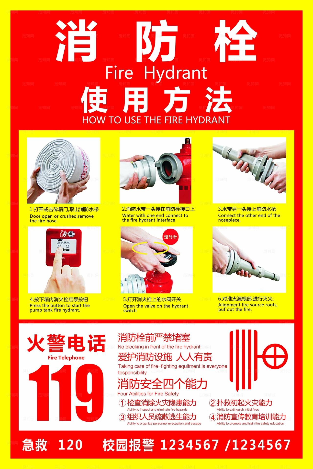 消防栓使用方法图片