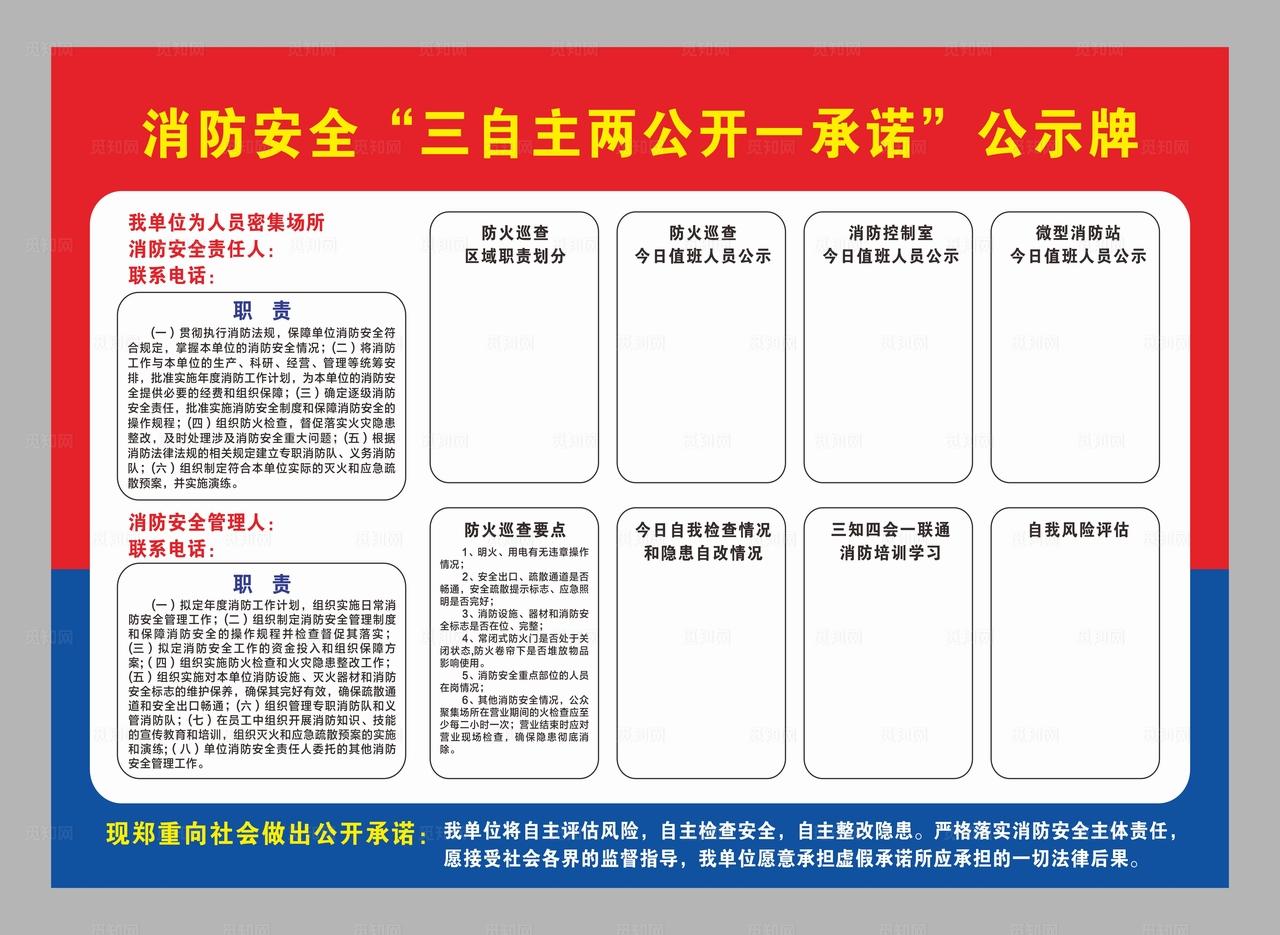 消防安全公示牌图片