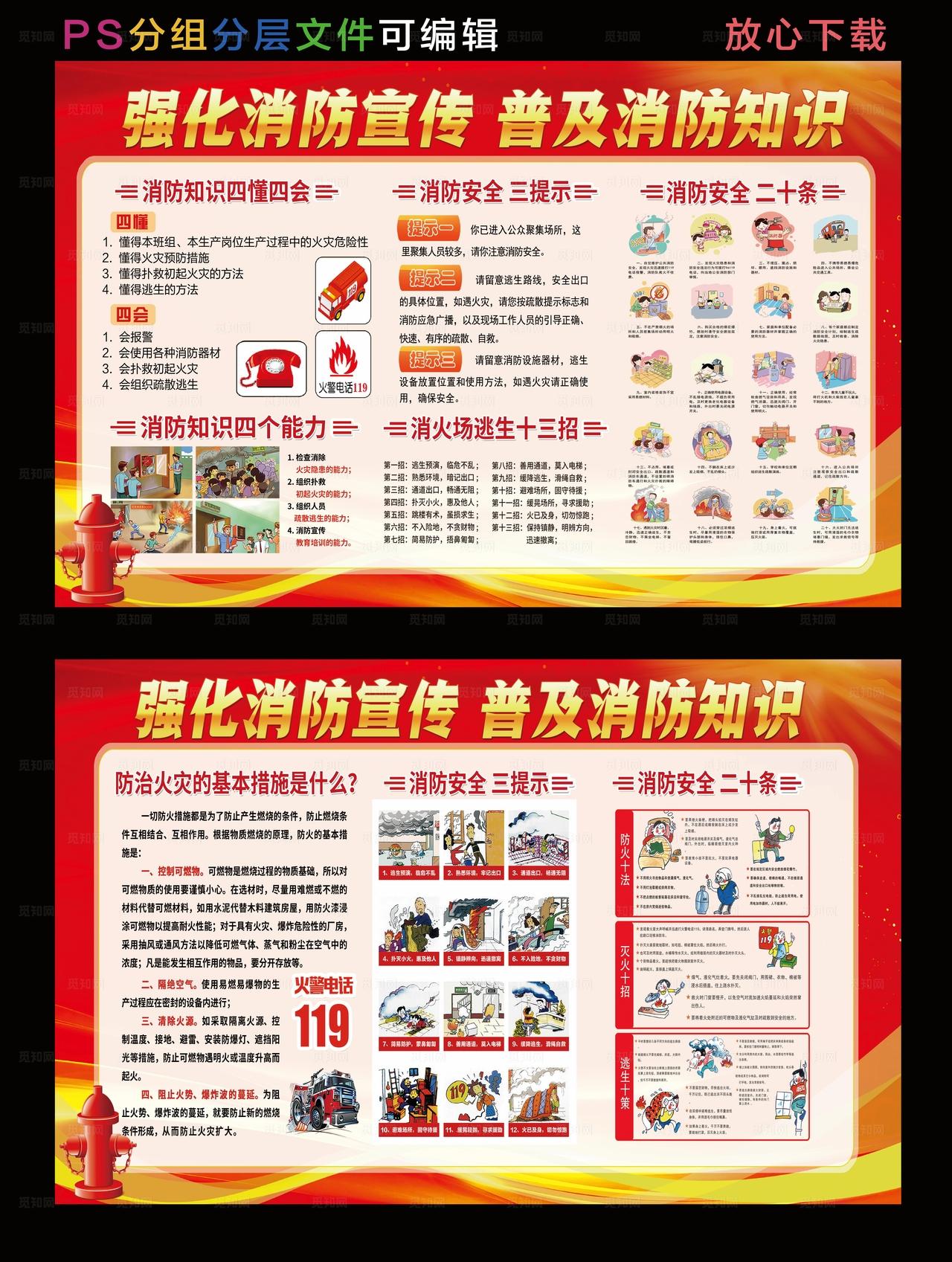 消防安全知识展板图片