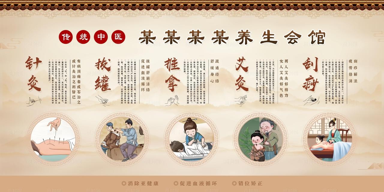 中医养生挂画展板图片