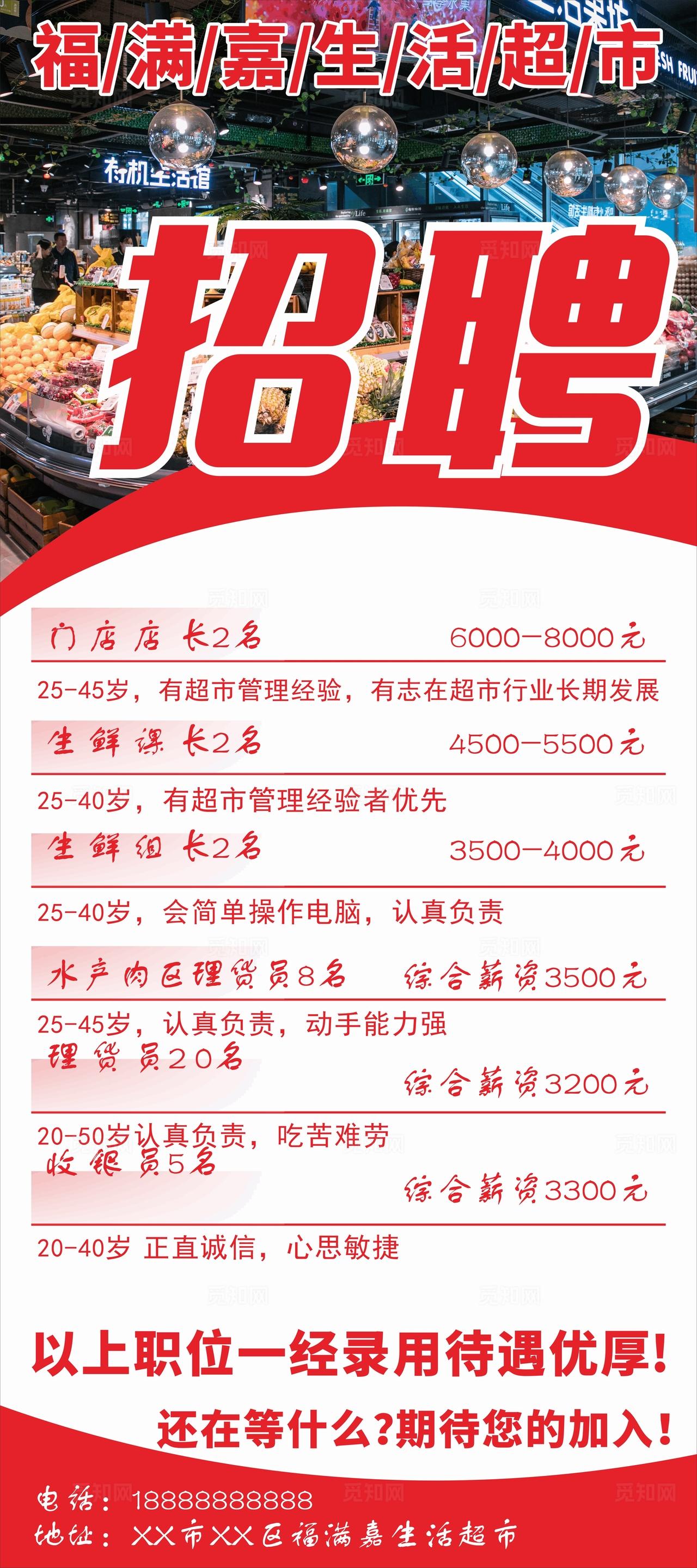 超市招聘海报图片