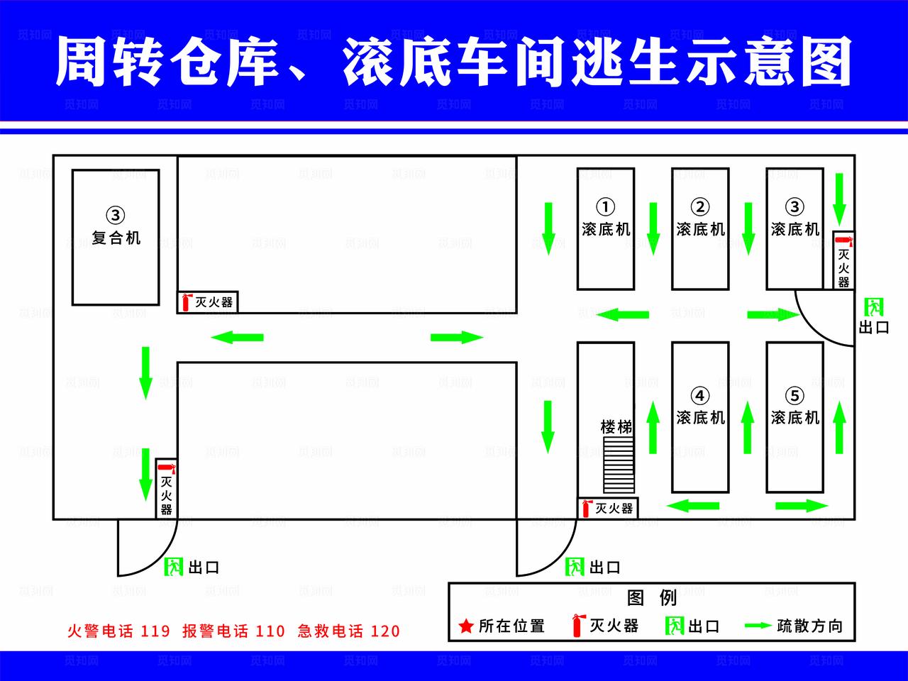 车间逃生示意图图片