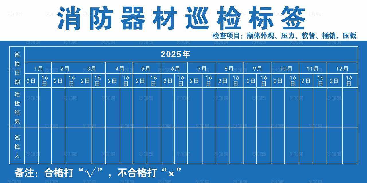 消防器材巡检标签图片