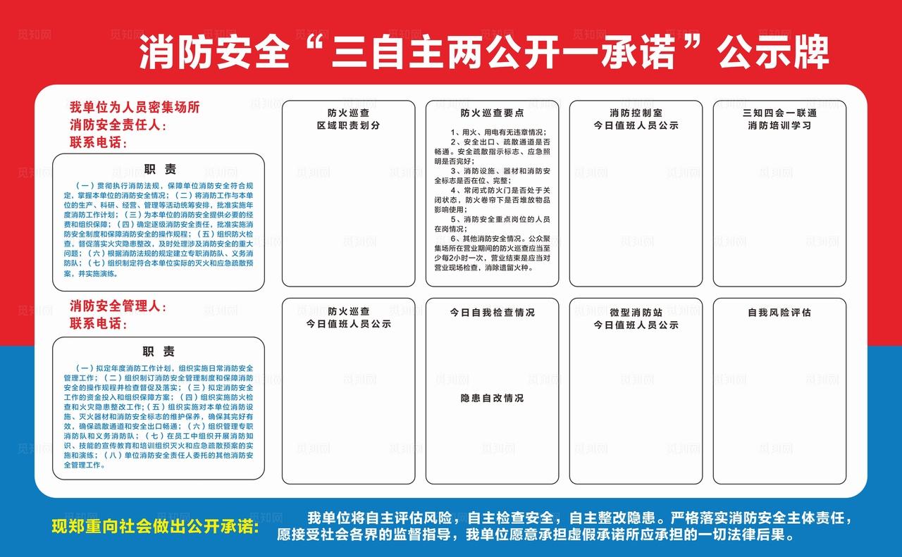 消防安全公示牌图片