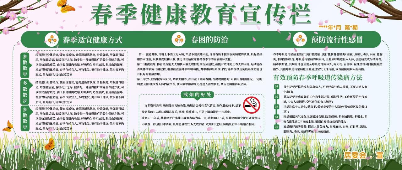 春季健康宣传栏图片