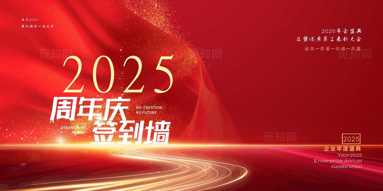 周年庆签到墙背景板展板图片