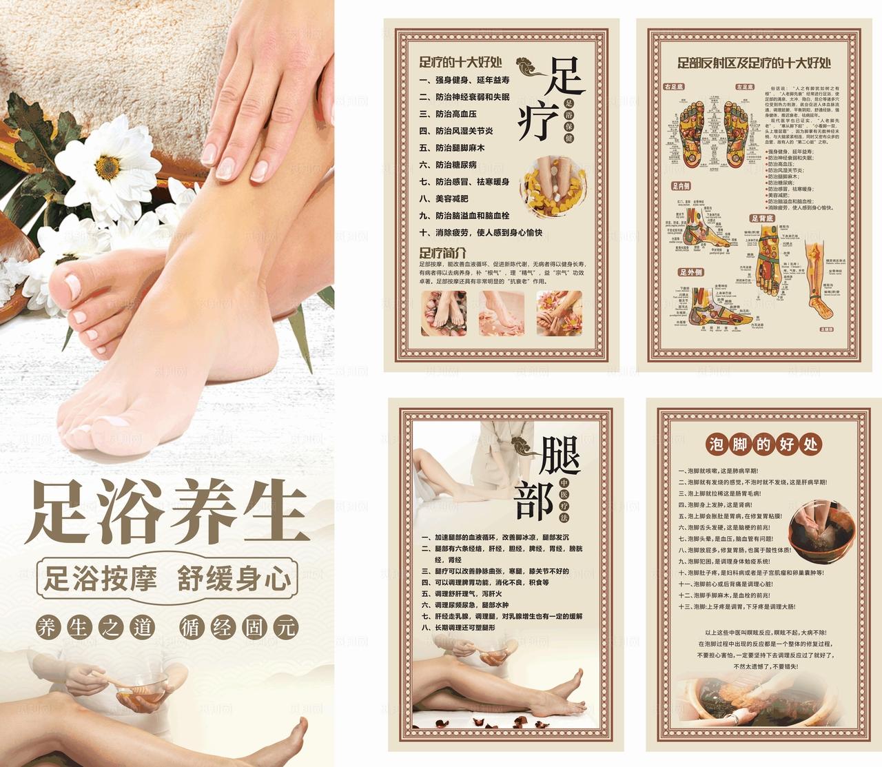 足浴足疗养生会所海报展板图片